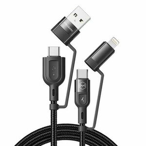 Cablu de date Mcdodo 4 in 1 USB-A/Type-C - Lightning/Type-C, PD Fast Charging, 60W, 1.2m, Negru imagine