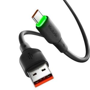 Cablu de date Mcdodo USB - Type-C Alpha Series Silicone Fast Charging, 6A LED, 1.2m, Negru imagine
