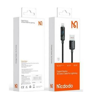 Cablu de date Mcdodo USB - Lightning Digial Display, Fast Charging, 1.2m, Negru imagine