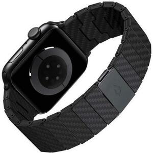 Curea Smartwatch Pitaka Modern AWB2304, Fibra de carbon, pentru Apple Watch 42mm / 44mm / 45mm /49mm (Negru) imagine