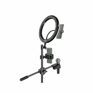 Trepied Extensibil Mcdodo TB-7980 Selfie Light Ring cu suport microfon (Negru) imagine