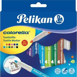 Set 12 culori Carioca Pelikan, colorella textile, pentru materiale textile imagine
