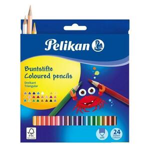 Creioane colorate triunghiulare Pelikan, 24 culori imagine