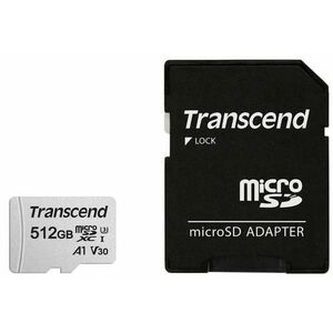 Card de memorie Transcend TS512GUSD300S-A, 512GB, UHS-I U3, A1 microSD cu Adaptor SD imagine