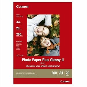 Canon PP-201, 20 sheets A4 photo paper 260g/m2, Photo Paper Plus Glossy II BS2311B019AA imagine