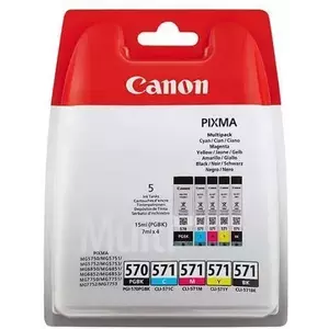 Cartus inkjet Canon CLI-570 Multi Pack Cyan Magenta Yellow Black (Pack Pigment si Photo) imagine