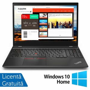 Laptop Refurbished LENOVO ThinkPad T580, Intel Core i5-8350U 1.70 - 3.60GHz, 8GB DDR4, 256GB SSD, 15.6 Inch Full HD, Webcam + Windows 10 Home imagine