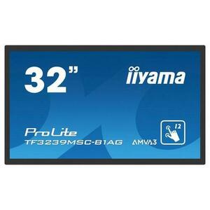 Display Profesional AMVA3 LED iiyama ProLite 31.5inch TF3239MSC-B1AG, Full HD (1920 x 1080), VGA, HDMI, DisplayPort, Touchscreen, IP54, Boxe (Negru) imagine