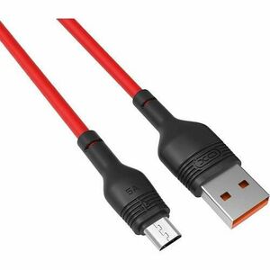 Cablu de date XO Design NB55, USB - MicroUSB, 5A, 1 m, Rosu imagine
