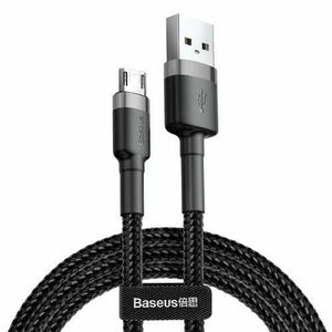 Cablu de date BASEUS Cafule Durable Nylon, USB - microUSB, QC3.0 2.4A, 1M (Negru) imagine