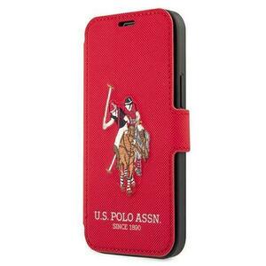 Husa de protectie US Polo Assn. Embroidery pentru Apple iPhone 12 Pro Max, Piele ecologica (Rosu) imagine