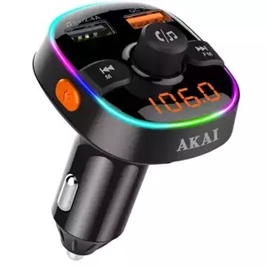 Modulator FM AKAI FMT-52BT 87, 5-108 MHz, Bluetooth, microSD Card, USB, afisaj digital, iluminare LED imagine