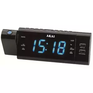 Radio ceas Akai ACR-3888, proiectie, incarcator telefon USB, negru imagine
