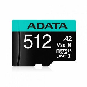 Micro Secure Digital Card ADATA 512GB, AUSDX512GUI3V30SA2-RA1, Clasa 10, cu adaptor SD imagine