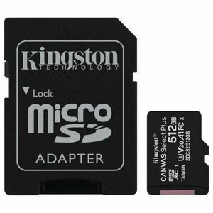 Card de memorie Kingston 512GB microSDXC Canvas Select Plus 100R A1 C10 Single Pack w/o ADP imagine