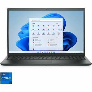 Laptop Dell Vostro 3520 cu procesor Intel® Core™ i7-1255U pana la 4.7 GHz, 15.6, Full HD, 120Hz, 8GB DDR4, 512GB SSD, Intel® UHD Graphics, Windows 11 Pro, Carbon Black, 3y ProSupport and Next Business Day Onsite Service imagine