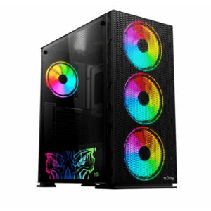 Carcasa PC Kona, RGB, fara sursa, ATX, Middle Tower, Black imagine