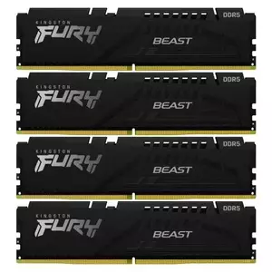 Memorie Desktop Kingston Fury Beast 64GB(4 x 16GB) DDR5 5200Mhz Black imagine