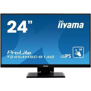 Monitor IPS LED iiyama ProLite 23.8inch T2454MSC-B1AG, Full HD (1920 x 1080), VGA, HDMI, Touchscreen (Negru) imagine