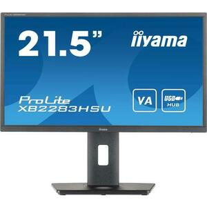 Monitor VA LED iiyama 21.5inch XB2283HSU-B1, Full HD (1920 x 1080), HDMI, DisplayPort, AMD FreeSync, Pivot, Boxe (Negru) imagine