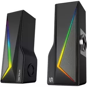 Boxe Gaming 2.0 Serioux Blys X167, Iluminare RGB, Bluetooth (Negru) imagine