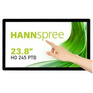 Monitor Portabil IPS LED Hannspree 23.8inch HO245PTB, Full HD (1920 x 1080), VGA, HDMI, DisplayPort, Touchscreen, Boxe (Negru) imagine