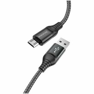Cablu de Date Borofone BX56 Delightful, USB - MicroUSB, 1m, 2.4A, Negru imagine
