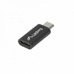 Adaptor Lanberg , USB C(tata)/microUSBmama 2.0, Negru imagine