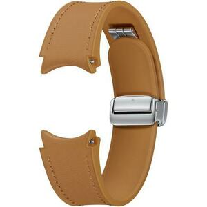 Curea smartwatch Samsung D-Buckle Hybrid Eco-Leather Band pentru Galaxy Watch6, Normal (S/M), Maro imagine