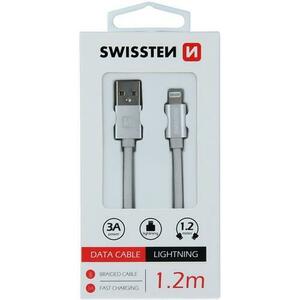 Cablu Date si Incarcare Swissten, USB la Lightning, 1.2m, Argintiu imagine