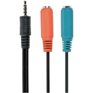 Cablu audio Gembird 1 x 3.5 mm jack T la 2 x 3.5 mm jack M), stereo, 20cm, Negru, CCA-417 imagine