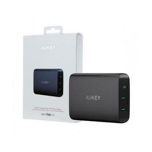 Statie de incarcare Aukey, 72W, 2x USB, USB Type-C, Compatibil Laptop/Telefon (Negru) imagine
