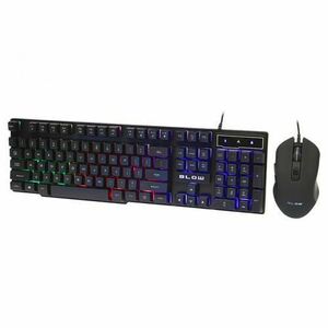 Kit tastatura si mouse gaming, Blow, USB, Iluminare LED RGB, 2400 DPI (Negru) imagine
