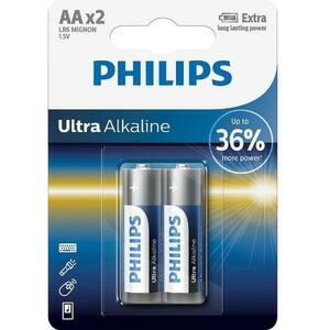 Baterii Philips Ultra Alkaline LR6E2B/10, AA, 2 buc imagine