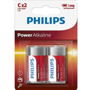 Baterii Philips Power Alkaline LR14P2B/10, C, 2 buc imagine