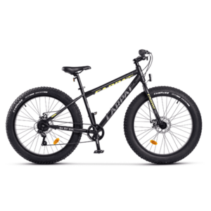 Bicicleta MTB-Fat Bike CARPAT Aventus C26217A, 7 Viteze, Roti 26inch, Frane Mecanice Disc (Negru/Galben) imagine