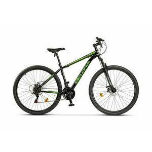 Bicicleta MTB-HT Velors Challange V2910A, Roti 29 Inch, Manete Schimbator Secventiale 21 Viteze, Frane Disc fata/spate (Negru/Verde) imagine