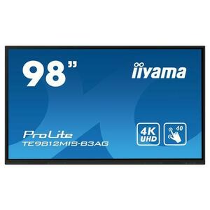 Display Profesional IPS LED Iiyama 97.5inchTE9812MIS-B3AG, UHD (3840 x 2160), VGA, HDMI, Boxe, Touchscreen (Negru) imagine