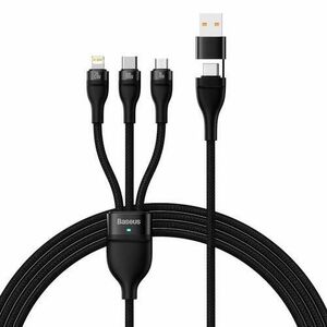 Cablu Incarcare USB-A / USB-C - Lightning / microUSB / USB-C Baseus Flash Series II, 100W, 1.2m, Negru imagine