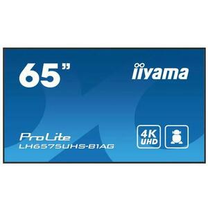 Ecran Profesional IPS LED iiyama ProLite 64.5inch LH6575UHS-B1AG, UHD (3840 x 2160), HDMI, DIsplayPort, Boxe (Negru) imagine