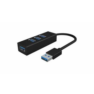 Hub USB IcyBox IB-HUB1419-U3, 4 Porturi USB 3.0 (Negru) imagine