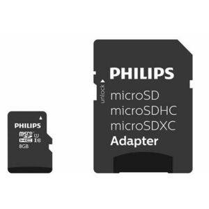Card de memorie Philips MicroSDHC, 8GB, Class 10 UHS-I U1, Adaptor SD inclus imagine