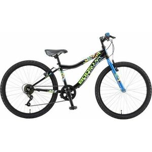 Bicicleta Copii Booster 2023 Plasma, roti 24 Inch, 6 viteze, Negru/Albastru imagine