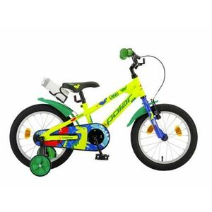 Bicicleta Copii Polar Dino, roti 16 Inch, frana V - Brake, Roti ajutatoare, Verde imagine