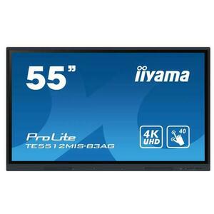 Ecran profesional IPS iiyama ProLite 55inch TE5512MIS-B3AG, UHD (3840 x 2160), VGA, HDMI, Boxe, Touchscreen (Negru) imagine