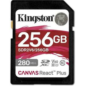 Card de memorie Kingston Canvas React Plus SDXC, 256GB, UHS-II U3, Clasa 10, V60 imagine