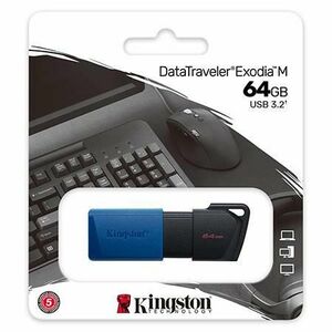 Stick Memorie USB Kingston, 64GB DTXM, USB 3.2 (Negru/Albastru) imagine