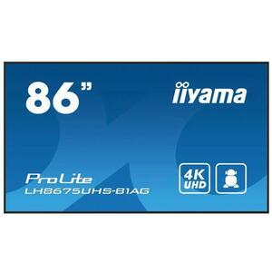 Ecran Profesional IPS LED Iiyama 85.6inch LH8675UHS-B1AG, UHD (3840 x 2160), HDMI, DisplayPort, Boxe (Negru) imagine