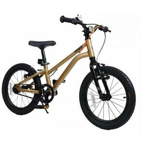Bicicleta Royal Baby Kable-Belt, roti 16inch cadru aluminiu, Frane V-brake (Auriu) imagine