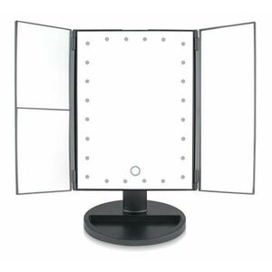 Oglinda cosmetica RIO MMFD, iluminare cu 24 LED-uri, rotire 180°, zoom 2x si 3x, control tactil, reglare intensitate, 4xAA/USB, Negru imagine